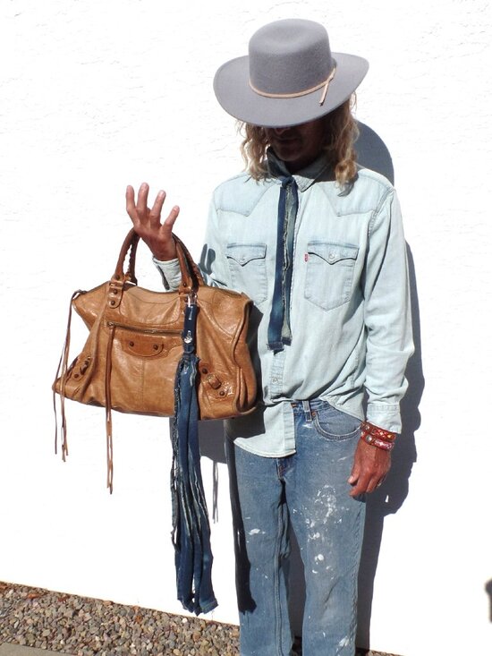 Hand Crafted Accessories - Hand Crafted Denim Textile Swag